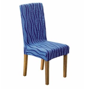Blancheporte Súprava 2 pružných žakárových poťahov na stoličky modrá 2ksx40x40x7cm velikost - 2ksx40x40x7cm